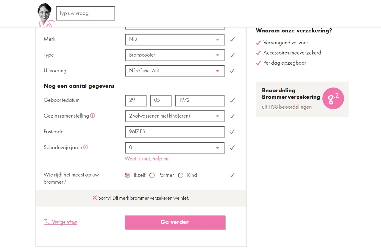 ux sorry dit merk verzekeren we niet